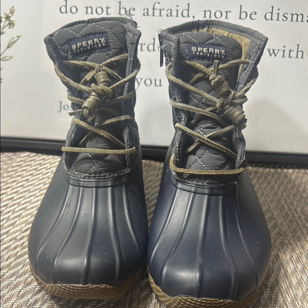 Sperry Blue and Brown Rain & Snow Boots Waterproof Design Women SZ 9 Box2